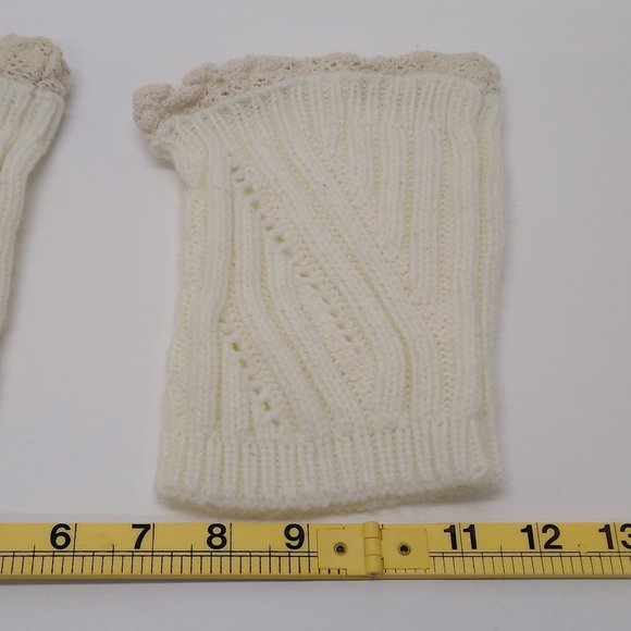 Boot Socks Footless Shin/Leg Warmers Cable Knit Crocheted  Homemade from design - Picture 7 of 7